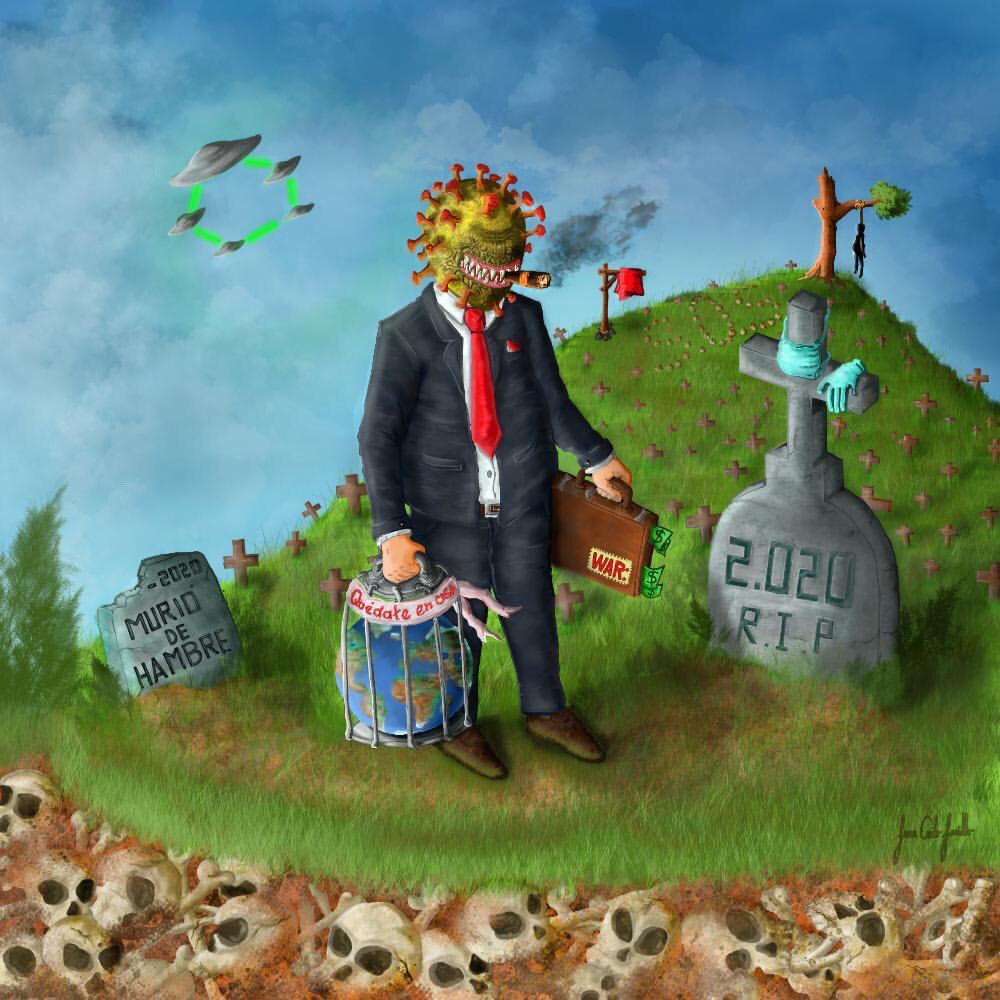 Eljeiii's tweet photo. Descripción gráfica 2020! #CuarentenaNacional 
Ilustración por Camilo Mueble https://t.co/R4FS3AV2sQ