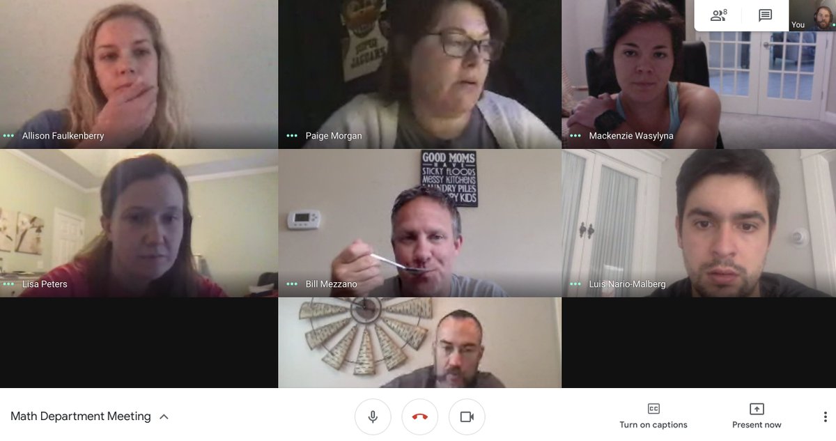 HoffPhD's tweet photo. Look who joined our mathematics department meeting! We miss you @MathKenzie! @LisaPeters4 @afaulkenberry4 @StormyMorganPLP @BillMezzano #Nario #PLPpride @PineLakePride @PineLakeBball https://t.co/iVnX8zB01G