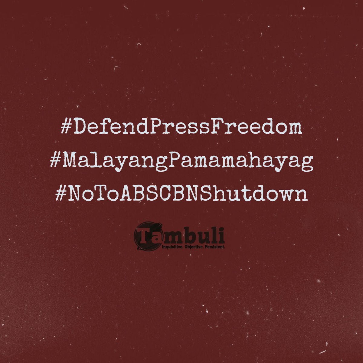 uphstambuli's tweet photo. UP Tambuli strongly condemns the shutdown of ABS-CBN.

#DefendPressFreedom
#MalayangPamamahayag
#NoToABSCBNShutdown https://t.co/bJ5qDj35NS