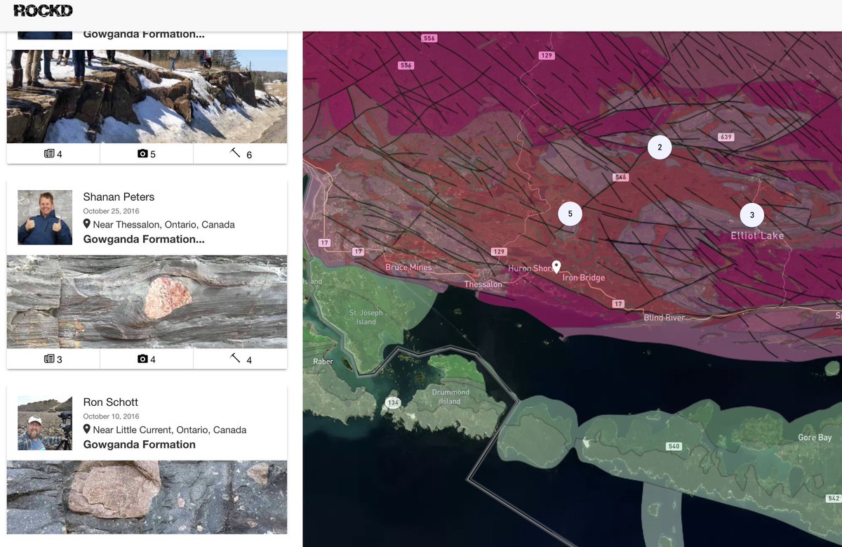 Rockd App checkins don’t stay in-App on your device. Explore all public checkins in a web browser. Search for your favorite units and navigate around on <a href="/UWMacrostrat/">Macrostrat</a> geologic maps and satellite base maps from rockd.org/explore