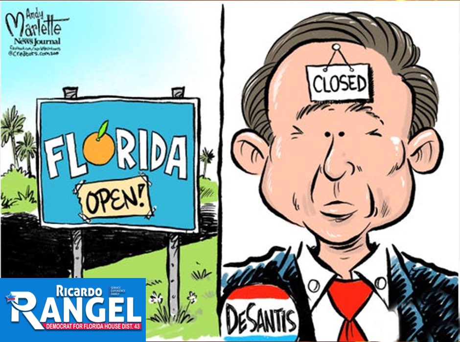 ricardo4florida's tweet photo. Governor DeSantis should consider listening to our public health officials on re-opening #Florida. NOT Trump https://t.co/ORjJGMXzPo