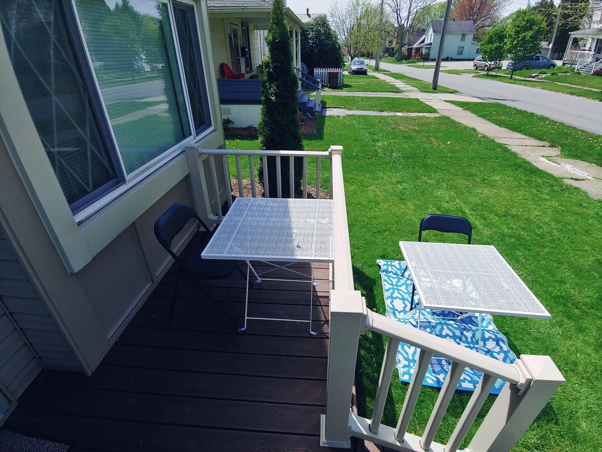 My husband coined a term: COVID-Shui. It is the way you set up social distancing spaces so that people can still get together. Share your COVID-Shui! #COVIDshui #COVID19 #SocialDistancing #Coronavirus