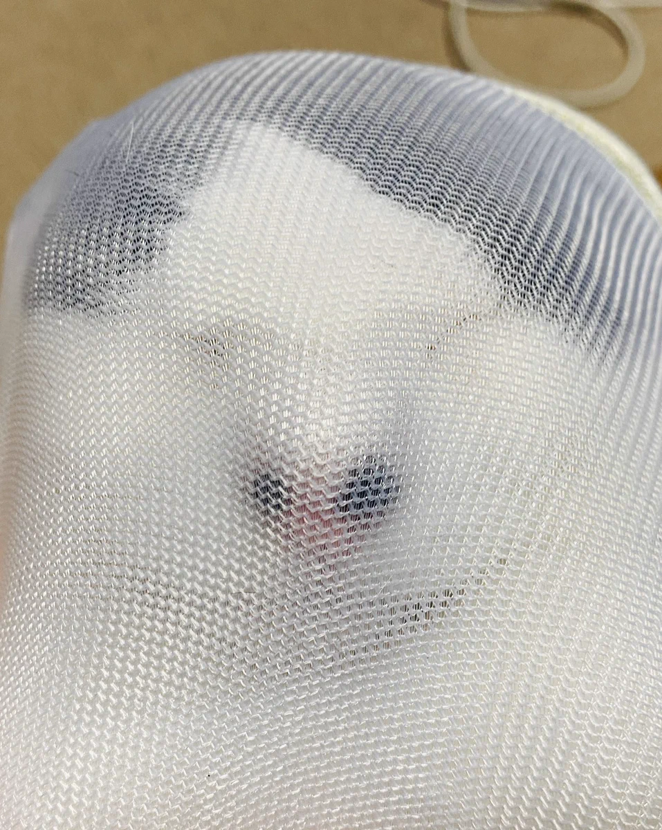 避難訓練のために飼い猫を洗濯ネットに入れたところ、ストッキングネタにしか見えないww