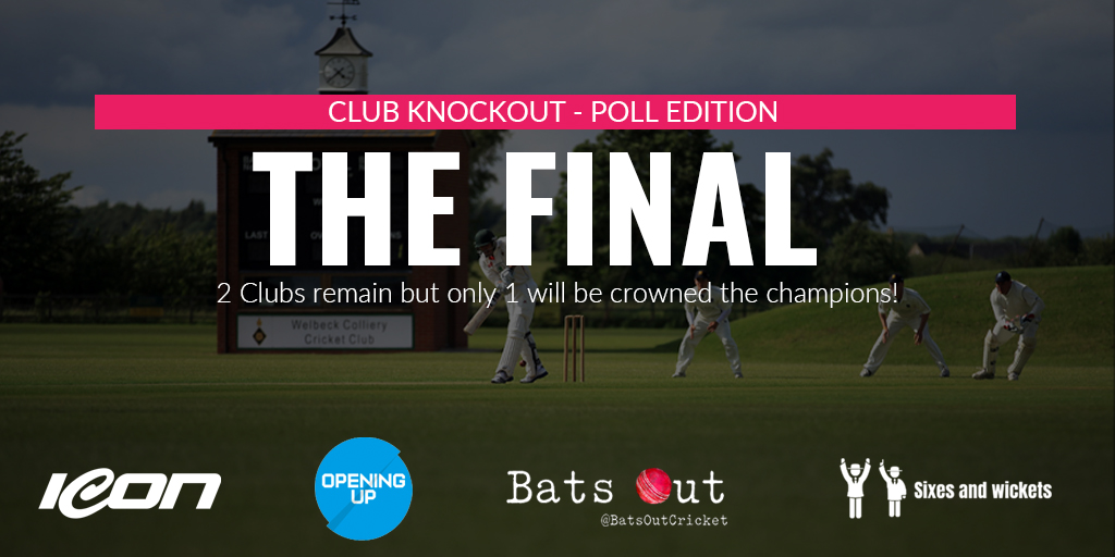 SixesANDwickets's tweet photo. IT IS TIME FOR THE FINAL!

@BexleyCC take on @PlumptonCricket and the stakes could not be higher! 

Whichever club gets the most votes will be crowned the champions! 

Cast your vote here: https://t.co/8wzIdIAymM

https://t.co/tu9FBeBP5r

#SixesandwicketsKO https://t.co/9fHJNCj2IA