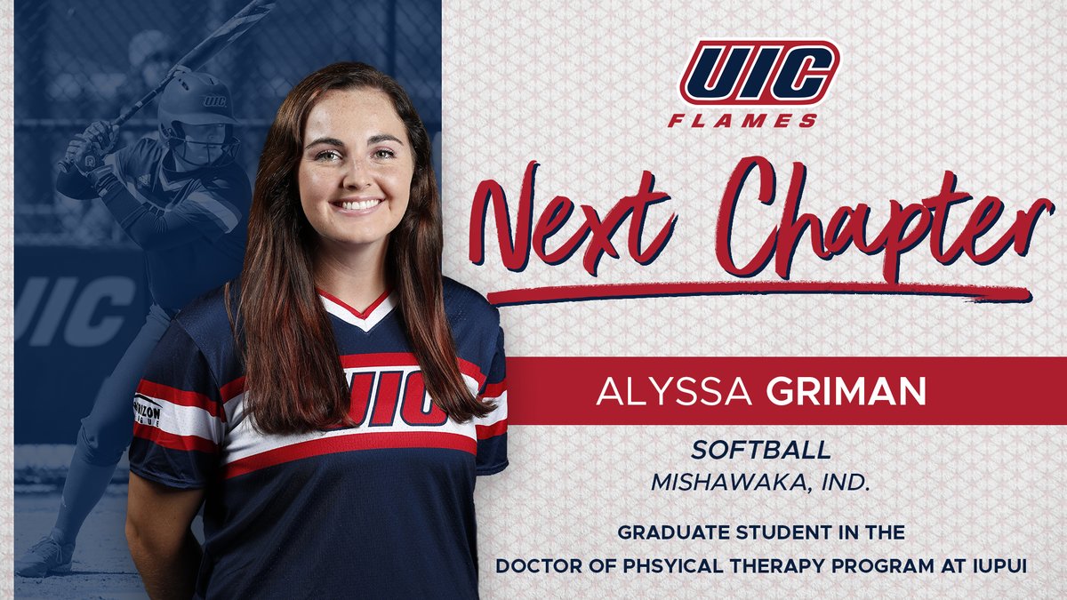 Congratulations to Alyssa Griman of @UICsoftball who will be continuing her educational journey as a graduate student in the Doctor of Physical Therapy program at IUPUI. We are looking at a future physical therapist! #FlamesNextChapter #UICSoftball #GOFLAMES #ItsUIC