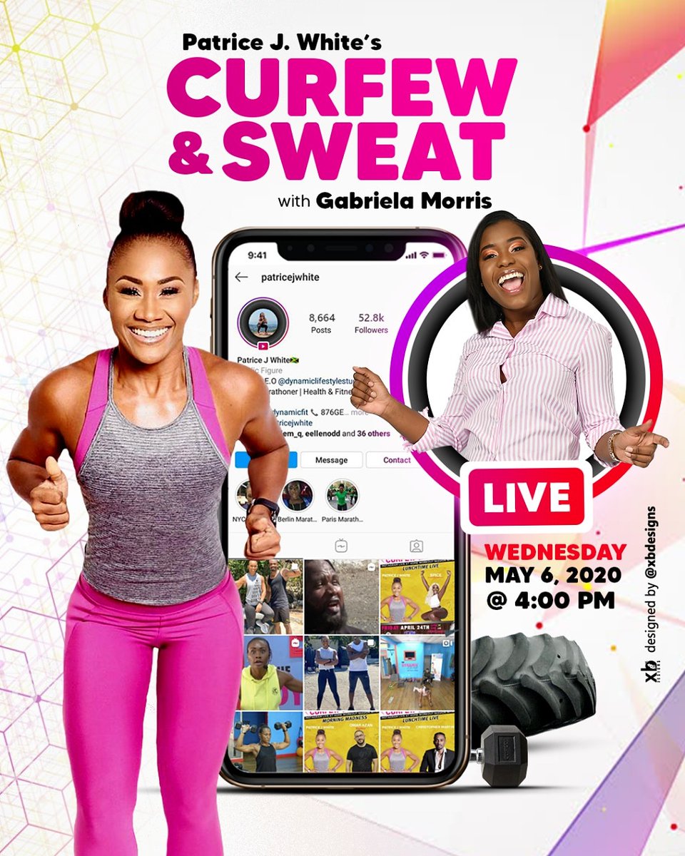 GabrielaJMorris's tweet photo. It's time to 'build a sweat'!💧💧💪🏿
#curfewandsweat #buildasweat #joinuslater https://t.co/hxvaNrBPxx