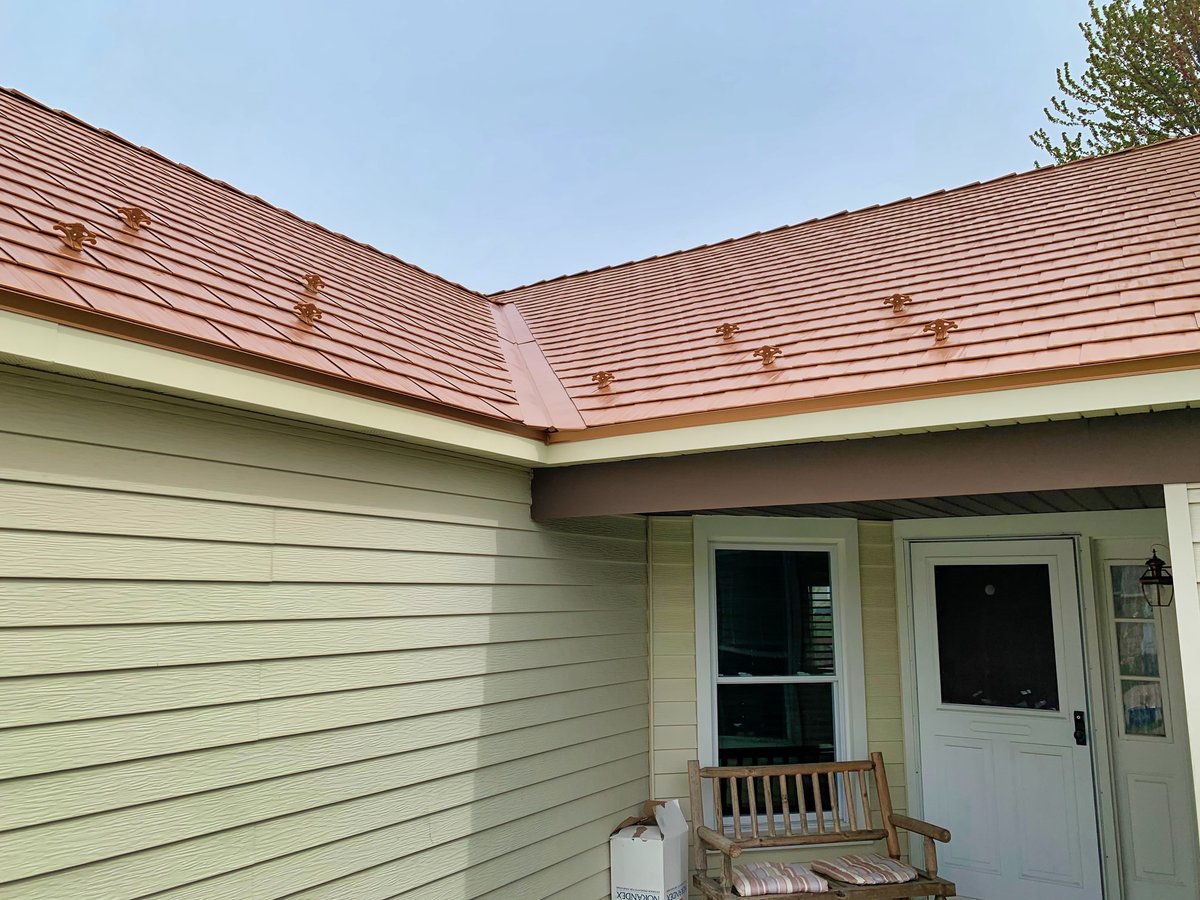 metalroofing's tweet photo. Bolingbrook, IL — 26 Sq. Interlock Copper Penny Cedar Shingles.  8/12 pitch with a full ridge venting system. 
Get a Free Quote! 1-866-381-0186
https://t.co/rjO6k7onnC

#bolingbrook #bolingbrookil #metalroofing #interlockroofing #copperpenny #copperroof #aluminumroof #metalroof https://t.co/nJXvZKQy3k
