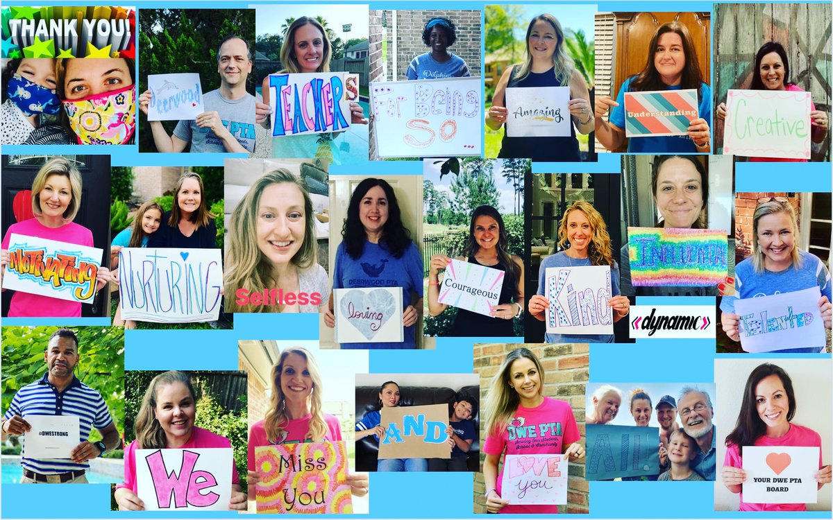DeerwoodPta's tweet photo. We appreciate you! 🐬💙 #DweTeacherAppreciationWeek #DWEPTA #DWE2020 @HumbleISD_DWE https://t.co/tdBIpYGeu8