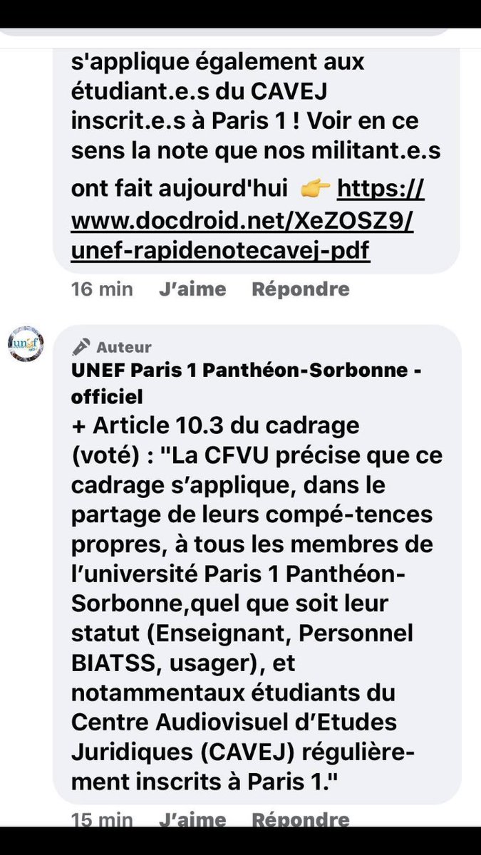 aline_nsl's tweet photo. @BrDondero @MariaMeitour @BrDondero La CFVU a statué sur les modalités d’examen. Les modalités du CAVEJ ne respectent pas pour le moment la décision prise. Or, vous avez dit vous-même que le CAVEJ se plierait à celle-ci. Pour quand les nouvelles modalités ? Merci
 #10Ameliorable https://t.co/dItWKiMNad