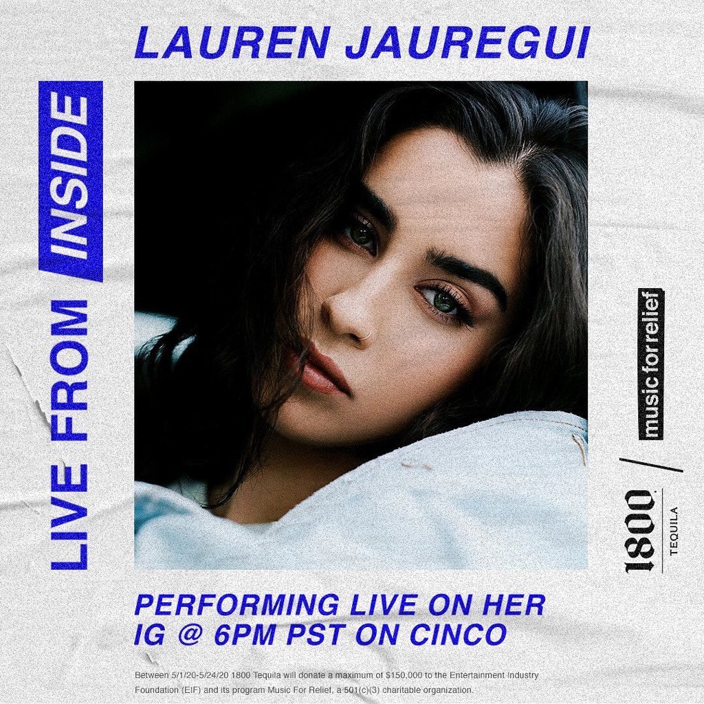 laurencombr's tweet photo. INFO | Lembrando que hoje, às 22h no horário de Brasília, Lauren vai cantar ao vivo no Instagram dela numa campanha para beneficiar profissionais da música afetados pela situação da pandemia. Cada visualização será 1 dólar doado para a @MusicForRelief! https://t.co/yMBq6M8Le8
