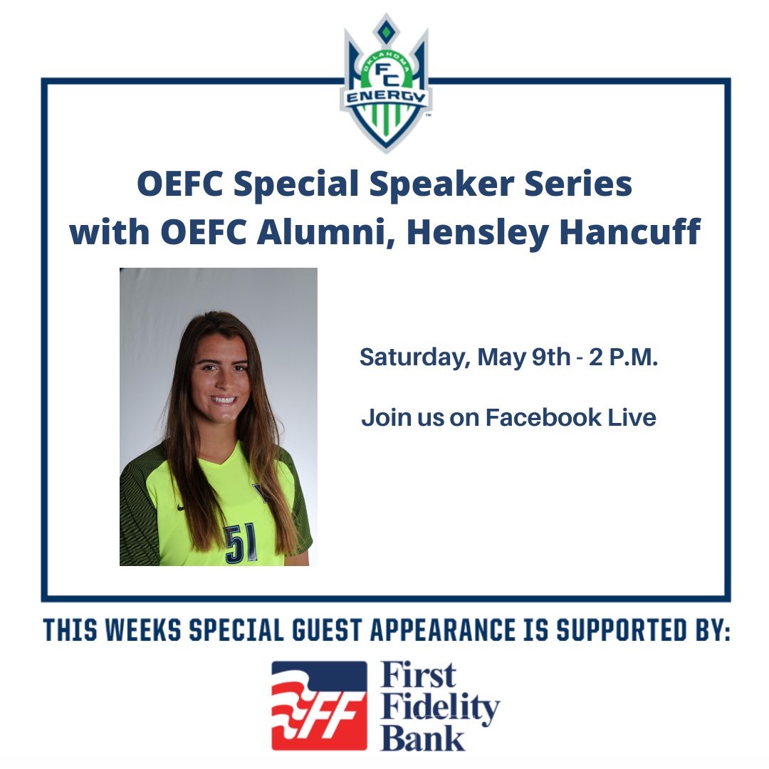 Join us on Saturday as we host our second Special Speaker Series... featuring OEFC Alumni, Hensley Hancuff!

#WeAreOEFC #SSS