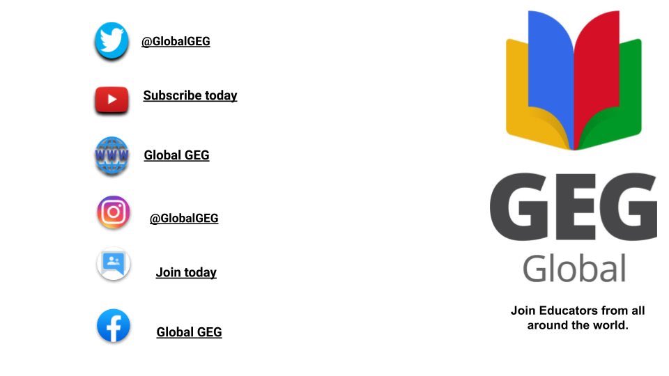 Join the <a href="/GlobalGEG/">Global GEG</a> Google Group:  bit.ly/GEGGlobalGroup
bit.ly/GEGGlobalConne…
<a href="/mrshowell24/">Stephanie Howell</a>
<a href="/abid_patel/">Abid Patel</a>
@srothteachlg
<a href="/pertuzluisfer/">Luis Fernando Pertuz Escribano</a>
<a href="/LesleighAltmann/">Lesleigh Altmann 🇦🇺</a> 
<a href="/BonnieChelette/">Bonnie Chelette</a>
@rangathetrainer
<a href="/ballewedtech/">Frederick "Rick" Ballew</a>
<a href="/JungeunJudy/">Jungeun Judy Kim</a>
<a href="/techteacher1381/">Fonz Mendoza M.Ed., 🎙 Host of @MyEdTechLife</a>
@techyleaderEDU
@kiefersj
<a href="/Lancerkey/">Lance Key</a>
<a href="/yijie__91/">yijie91</a>