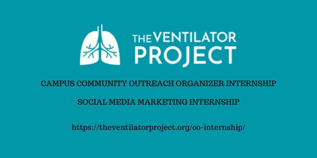 NicholsCareer's tweet photo. INTERNSHIP OPPORTUNITIES:
The Ventilator Project, Boston, MA
https://t.co/RJ9LI9EHPu #internships https://t.co/ZJ7ERbDsQs