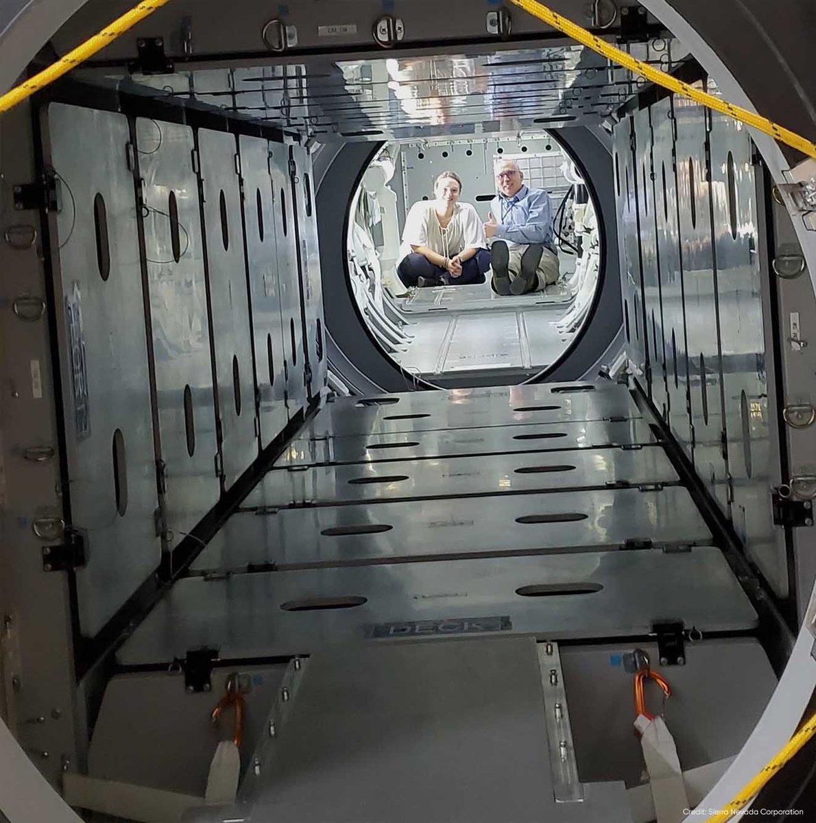 SierraNevCorp's tweet photo. Carson here! I’m taking measurements of the illumination produced by the internal lights using a light meter to facilitate communication between SNC &amp; @NASA. This area is considered a workstation &amp; must be lit well enough so a crew member can read, write &amp; perform science. https://t.co/6URqQCcjC6