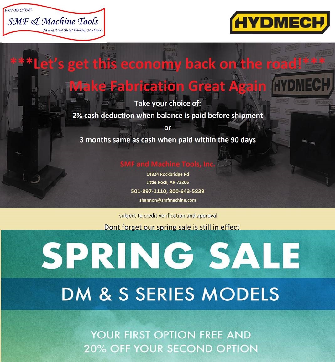 SmfTools's tweet photo. ๐๐๐SMF & Hydmech Special Promo๐๐๐
This is HUGEโ Be sure you don't miss out โฌ Details below.
โ 501-897-1110
๐ป shannon@smfmachine.com
#Promo #SMF #Hydmech #Deal #Special #Offer #Savings #Sales #Saws #Metalcutting #Cnc #Work #Industry #Metalwork #Automation #Fabrication https://t.co/qIf62WHdpa
