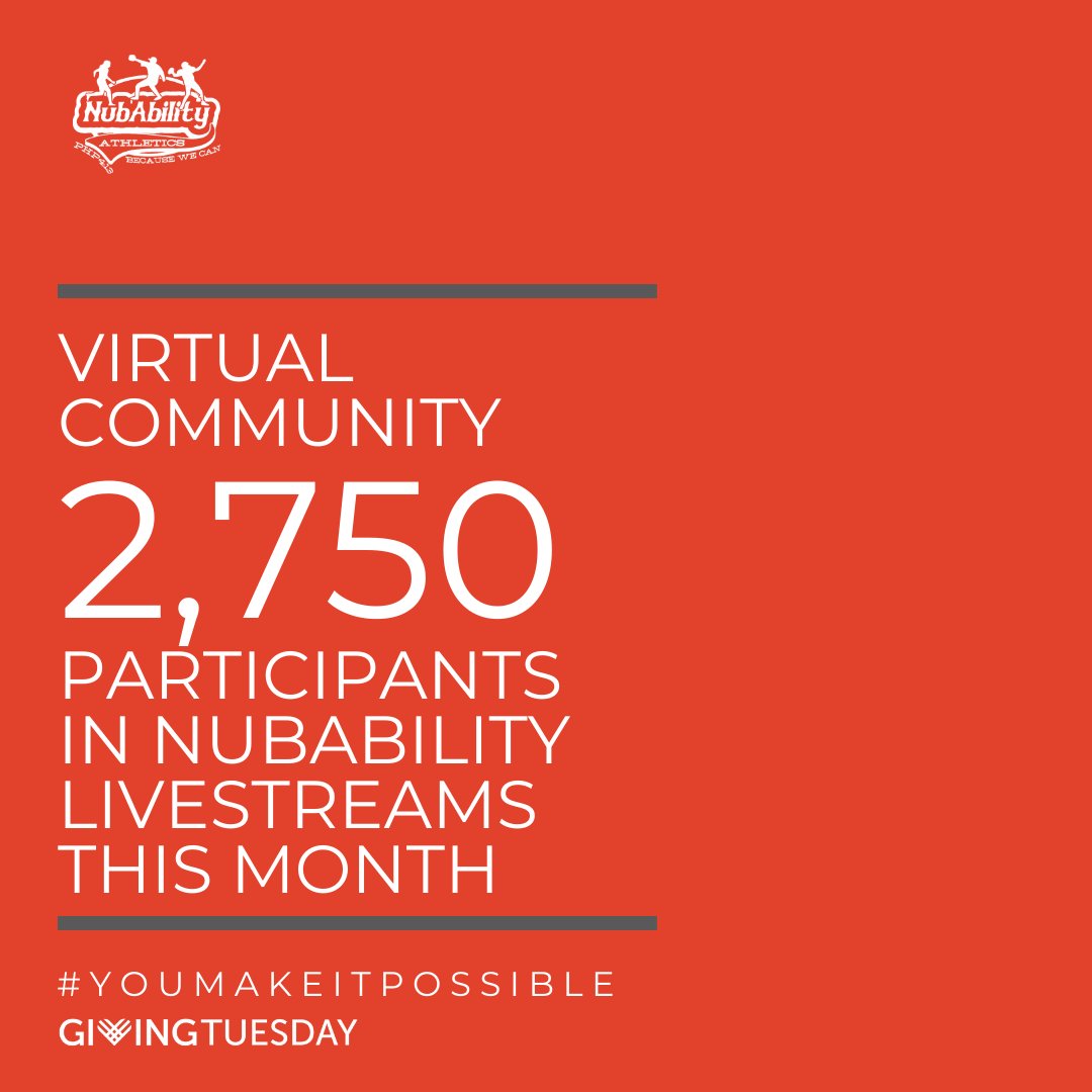 NubAbility's tweet photo. Even if we’re isolated, the NubAbility community can’t be kept apart. Weekly Q&As with professional limb-different athletes keep our kids connected and engaged. Thank you, @Cars_Pickett16, Dave Stevens, and @NotoriousNewell.
#YOUmakeitpossible
#24HoursofThanks #GivingTuesdayNow https://t.co/GZl5C6n4l6