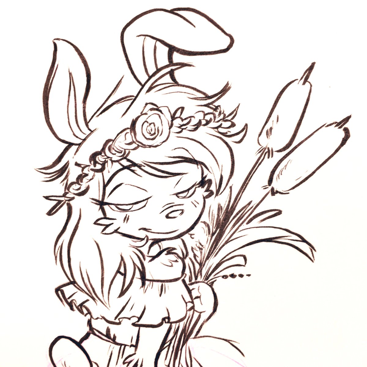 lambitymoon's tweet photo. Blehhh, I didn’t like how this was turning out so I gave up. Anna-Marie looking all flowery and off-model. https://t.co/BtuIMQ0rob