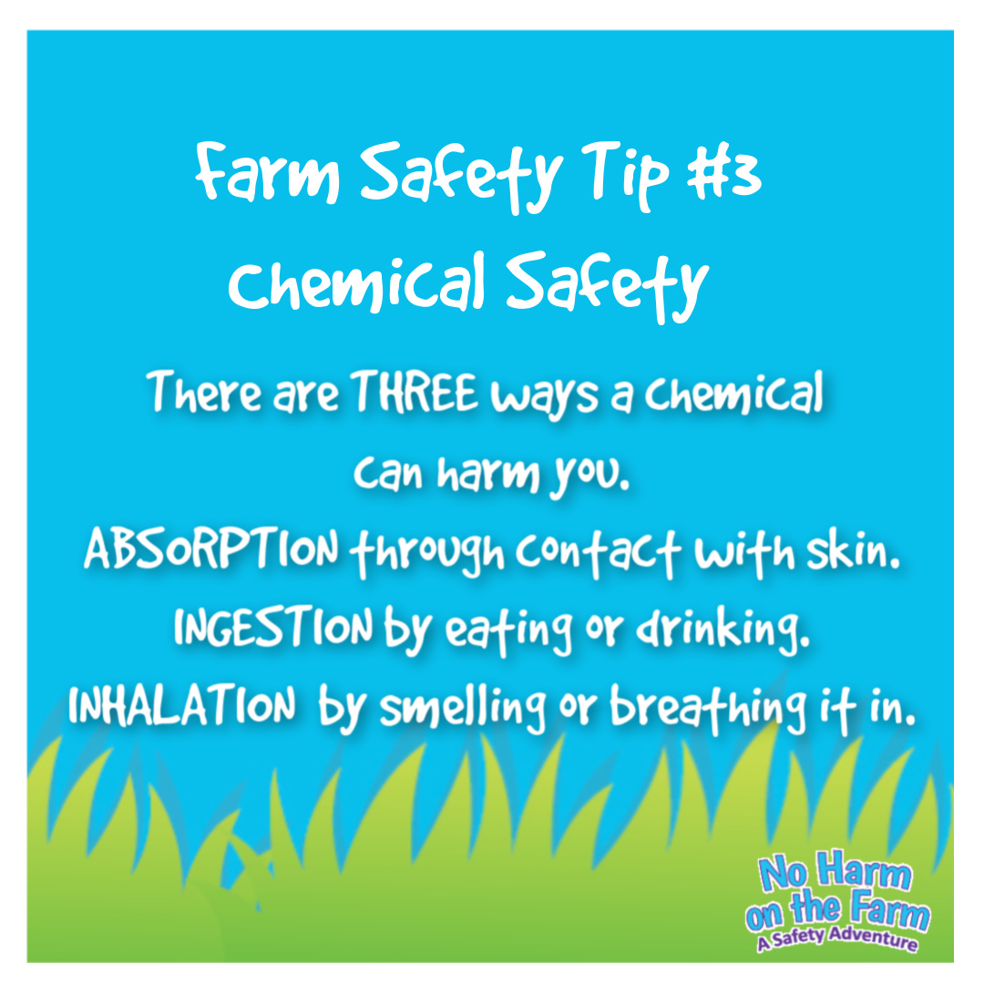 NHOTF's tweet photo. While we're all doing our best to keep things extra clean, make sure to handle chemicals with proper care to avoid accidents!  There are THREE WAYS a chemical can enter the body to do it harm: ABSORPTION, INGESTION &amp; INHALATION
#NoHarmOnTheFarm
#FarmSafeFarmFun
#ChemicalSafety https://t.co/VnHesi1VLV