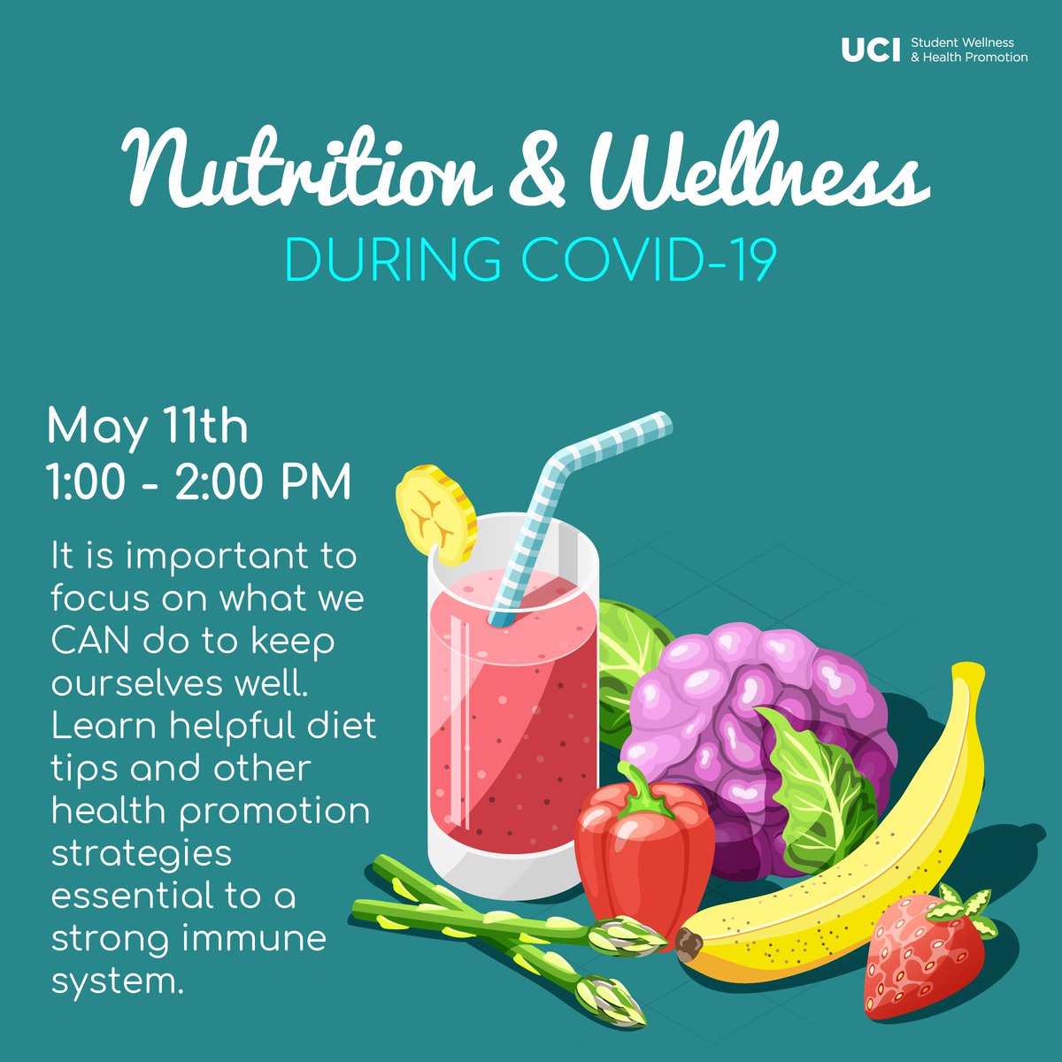 Join our webinar on what we CAN do to keep ourselves well during #COVID19.

Zoom ID: 916 7352 5854
Password: 439217
Link:  uci-hipaa.zoom.us/j/91673525854?… 

Only uci.edu emails will be allowed in.