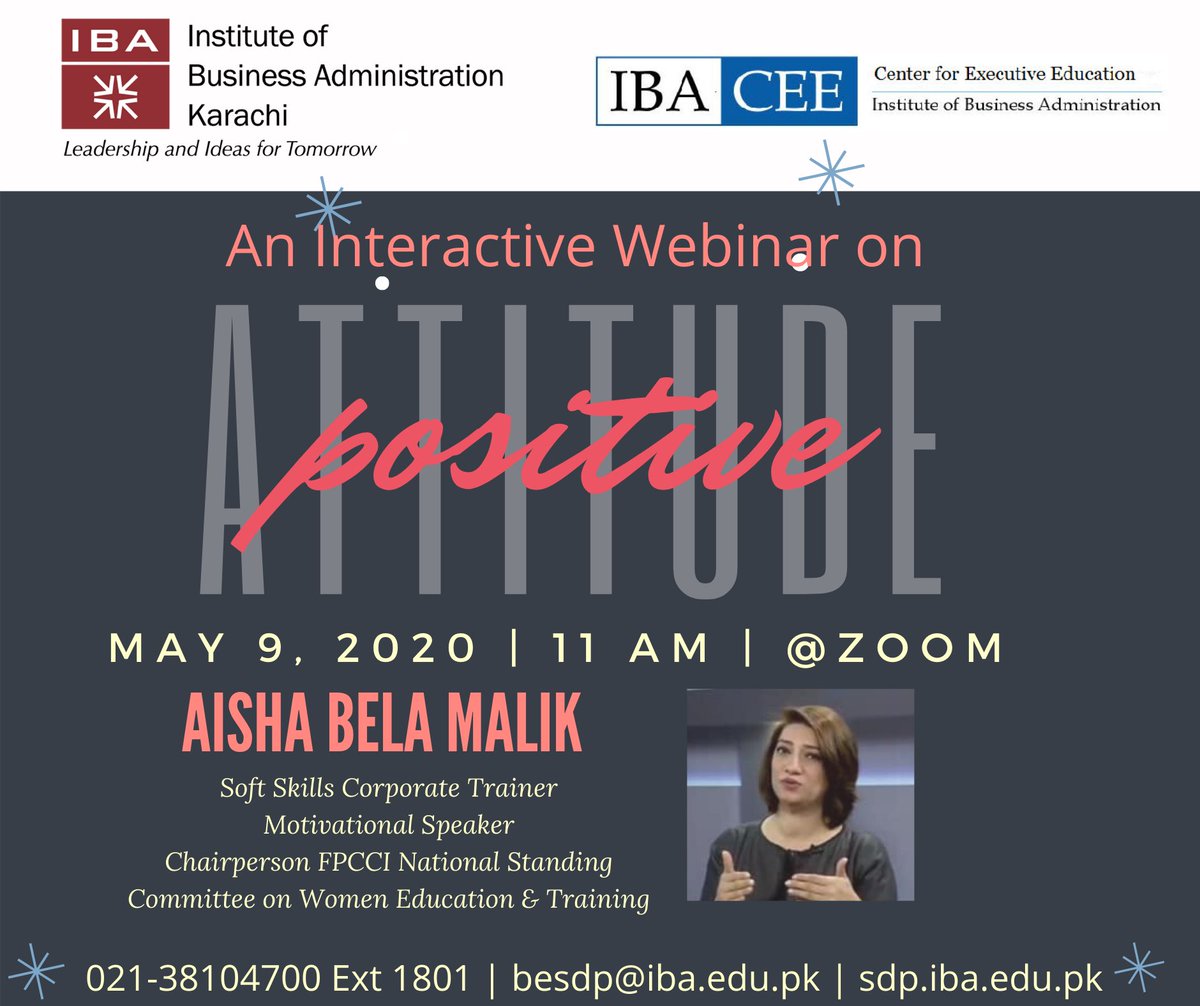 BESDPIBA's tweet photo. #webinar on #Positive #Attitude May 9, 2020 | 11 am (PST) | ZOOM 
Registration: https://t.co/g953IJ4iU5
#iba #ibakhi #cee #sdp #positiveoutlook #positiveattitude #livelife #thinkbig #confidence #buildingrelationships https://t.co/6jImVmYWFb https://t.co/85ady9hHi1