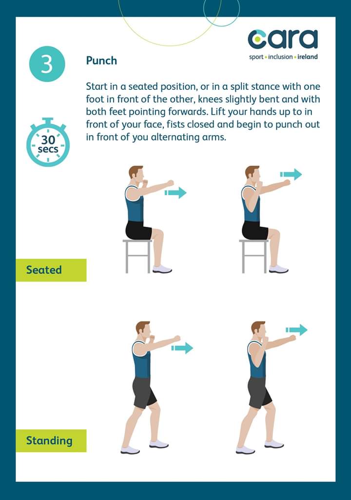 KildareSP's tweet photo. 🙌 Inclusive Exercises 🤩

@CaraCentre_ie  have developed more Boxercise moves to help us #BeActiveAtHome

All circuits are now available to download
👇
https://t.co/Uc77FxX8dj

#KildareSportsAbility | #LetsPlay 
@KildareCoCo | @LAsIreland | @KildareLeisure | @CountyKildareLP https://t.co/sBVaAfmLhC