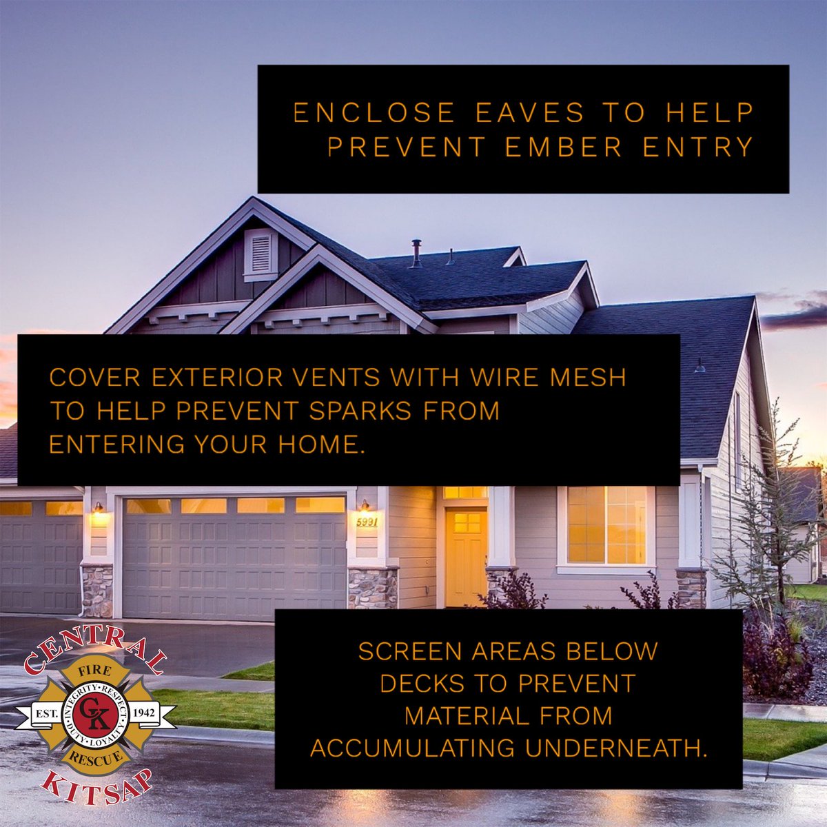 CKFireRescue's tweet photo. As our weather turns drier we enter into wildfire season.
Over the next couple months we’ll share tips on how you can reduce wildfire risk at home.
Here’s our first set of guidelines ... visit https://t.co/f5fzooNigN for more info.
#PrepareAndProtect #CaringForOurCommunity #CKFR https://t.co/lTB4qU09st