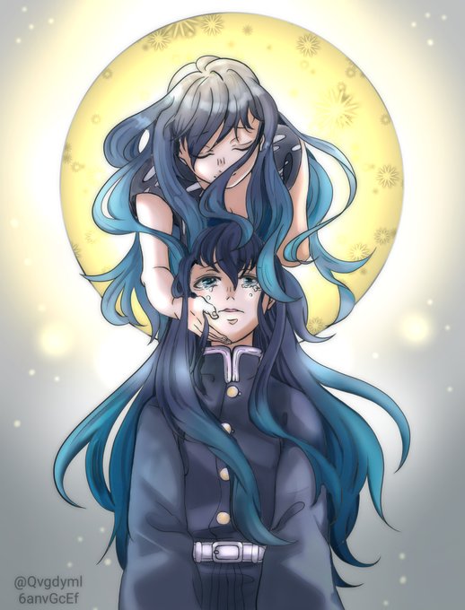 TENO@VtuberデザイナーさんがTwitterに投稿した時透無一郎(鬼滅の刃)のイラスト。