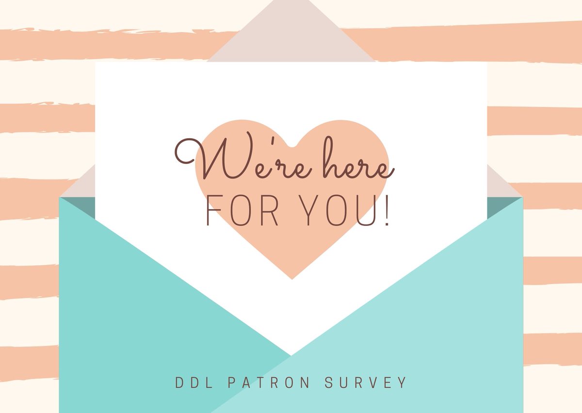 DeWitt_Library's tweet photo. We want to make sure that we are reaching our community in the best ways possible.  DDL cardholders with an email address will be receiving a patron survey.  Please take a moment to fill it out.  We look forward to serving our community in new ways. Thank you for your support. https://t.co/6sOAHojXvH
