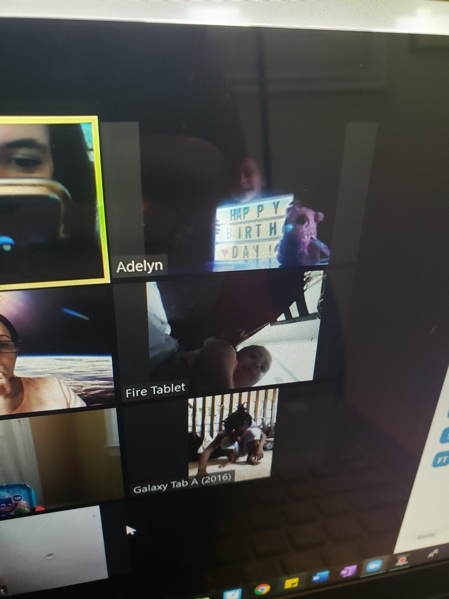 ApteJessica's tweet photo. It stinks being away from all my students for my birthday but boy, did they make me feel special over a screen today! I loved all the wonderful birthday wishes and getting to do show and tell together. I love and miss you guys sooooo so so sooo much! #kinderteacher #COVID19 https://t.co/YrY3DCr6nd