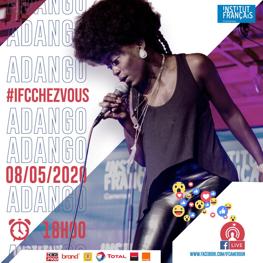 IFCameroun's tweet photo. #IFCChezVous
#IFCLive
L'IFC soutient les artistes et leur travail en leur donnant la parole, le temps de partager un agréable moment avec vous !
Pour le premier live prévu ce vendredi 8 mai à 18h, #Adango vous fera voyager dans son univers jazzy.
Tic tac tic tac ... https://t.co/l7qNcdjD2P
