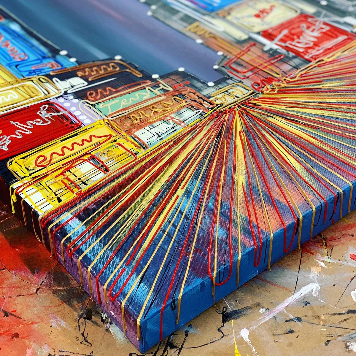 Dreaming of NYC. #wip #nyc #timessquare #saucebottle #originalartwork #closeup #texture #newyork #timelapse