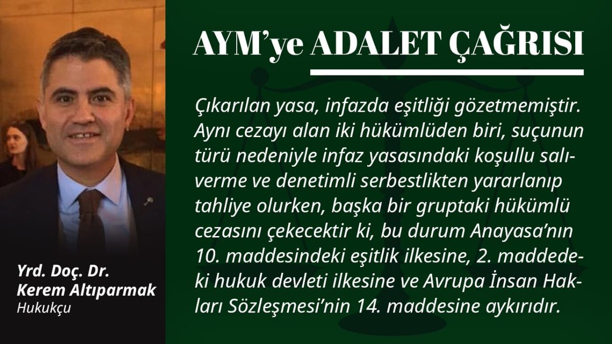 Sayın Anayasa Mahkemesi üyeleri lütfen Anayasa'nın 10.maddesini ve Avrupa İnsan Hakları Sözleşmesi'nin 14.maddesini dikkatle inceleyin. Bu Yasa her iki maddeye de aykırıdır. 

AYMCanlara Kıyma