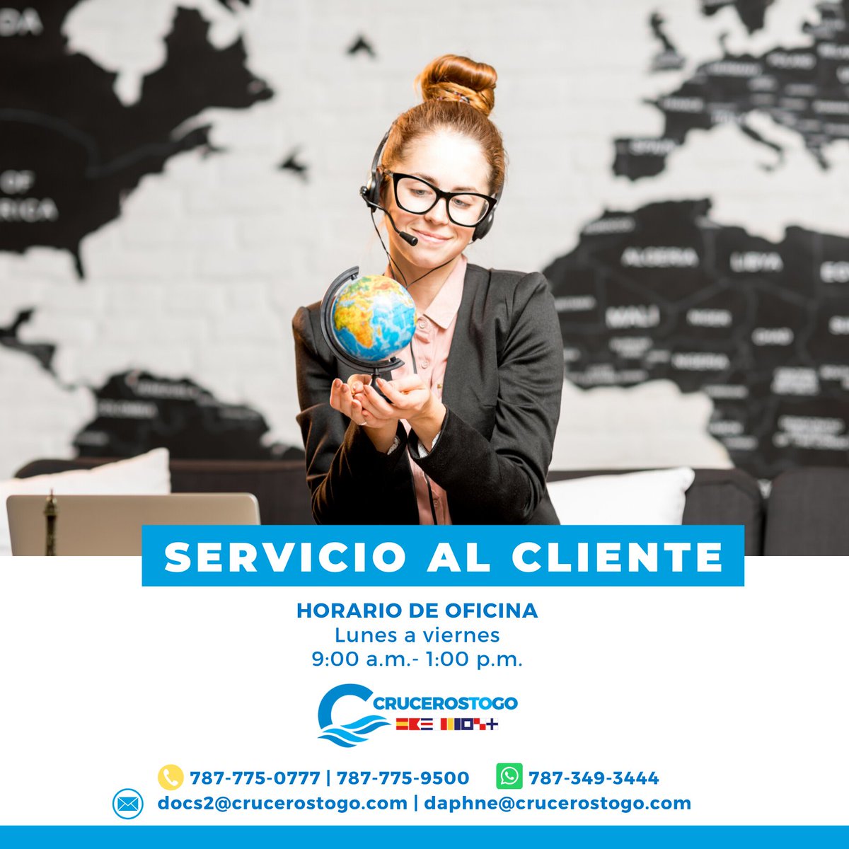 ⏰NUEVO HORARIO | En #CrucerosToGo estamos para servirte y mantenerte informado. Comunícate con nosotros y con mucho gusto te orientaremos sobre el estatus de las líneas de cruceros, destinos y más.