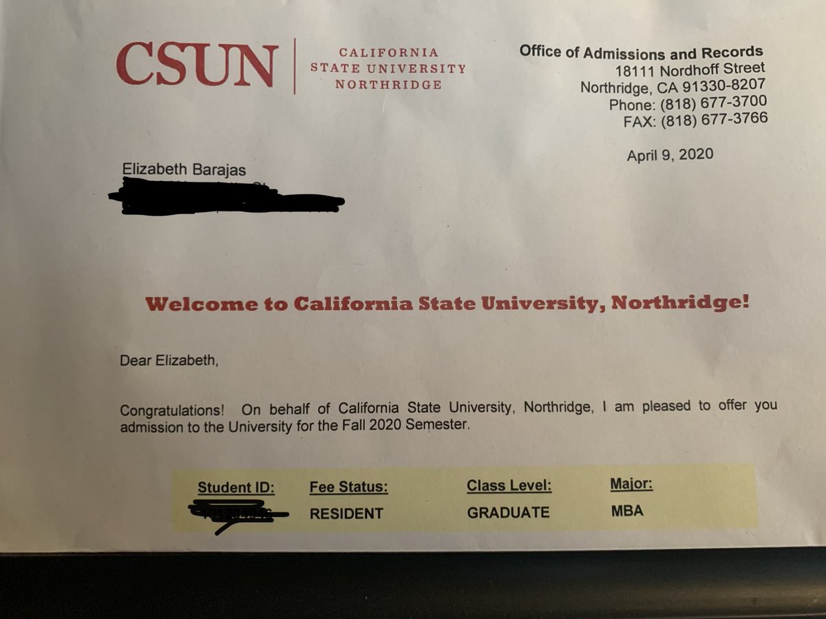 itstherealliz_'s tweet photo. Seeing it on paper makes it much more real! #futuremba #mba #mastersinbusinessadministration #business #matadorforlife #csun #graduatestudent @csunorthridge @CSUNNazarian https://t.co/i9SJVKI2nF