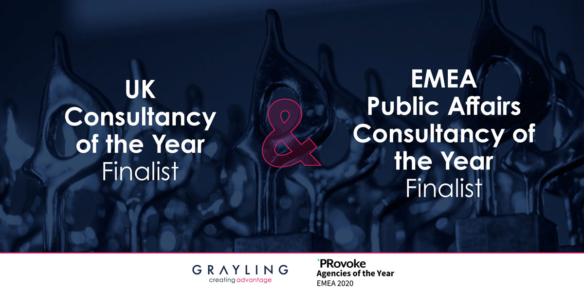 GraylingPR's tweet photo. We’re delighted to have been nominated for 2 x @Provoke_News Agency of the Year Awards 2020. Testament to a brilliant 12 months and all the talent and hard work from across the Grayling teams. https://t.co/afUPLskRaK