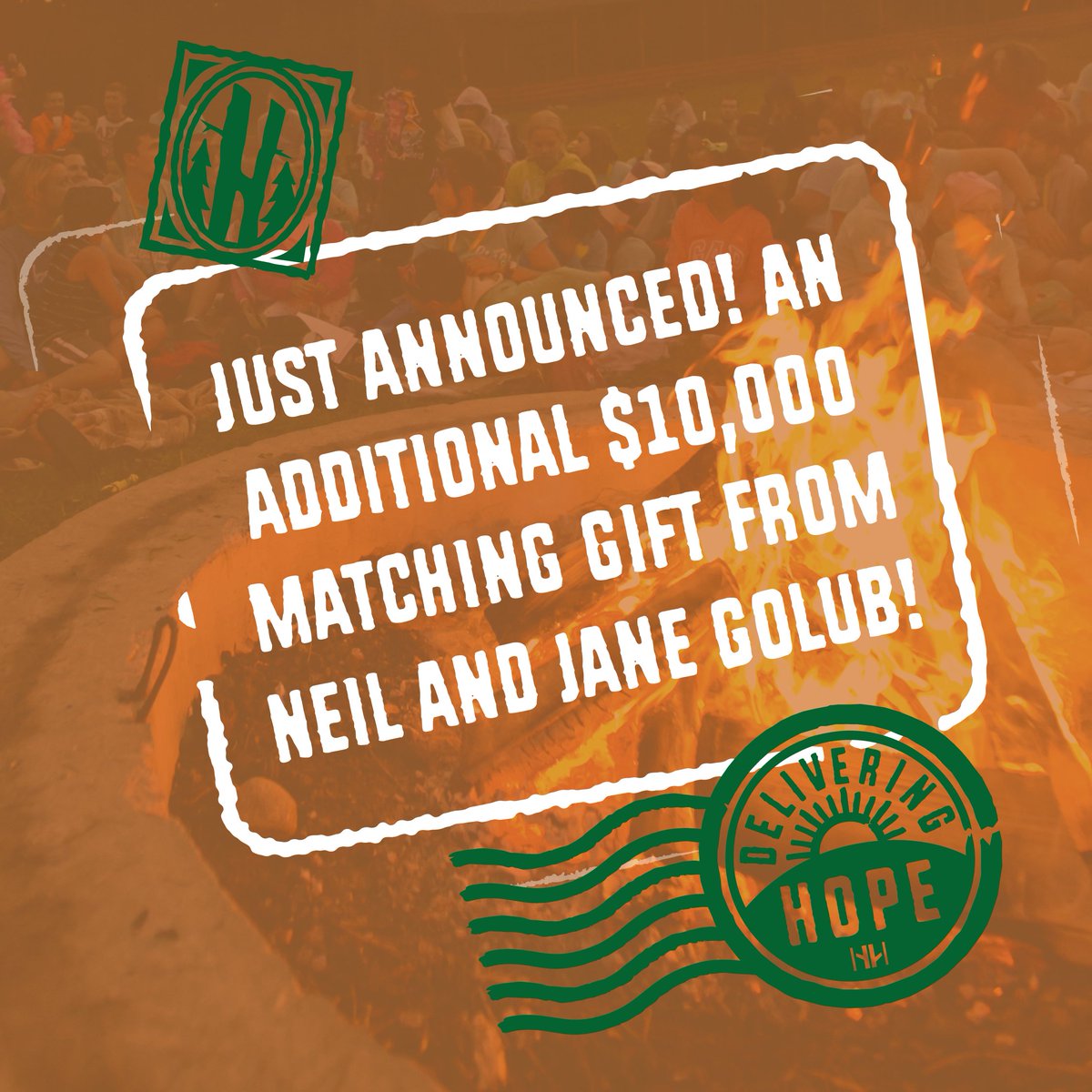 Breaking news! An ADDITIONAL $10,000 matching gift has just been announced - all gifts making DOUBLE the impact! &gt;&gt;fundraise.doublehranch.org/deliveringhope