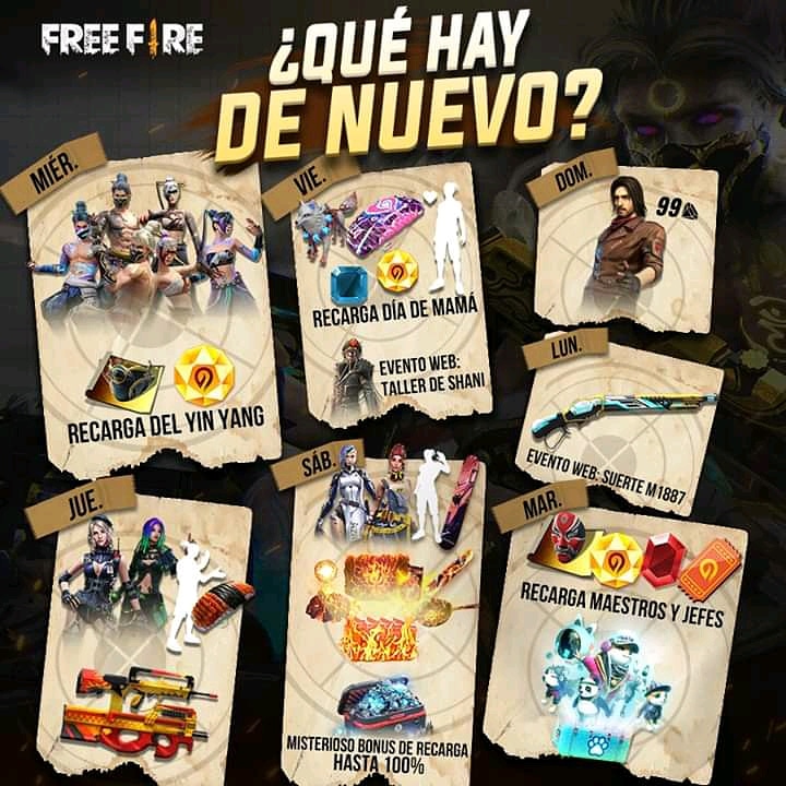 FreefireTF3's tweet photo. 🔥 ¡LLEGÓ LA AGENDA SEMANAL! 🔥

⚡ ¡Llegamos a la meta y la incubadora Yin Yang regresó! ⚡

Además: Nuevo aspectos, eventos y recargas especiales. 👀💥

¿Cuál es tu favorito? 💬
#freefiretf3
#freefire
#FreeFirexOhmFluke 
#freefirefact4xmew https://t.co/qgxpd2CzHA