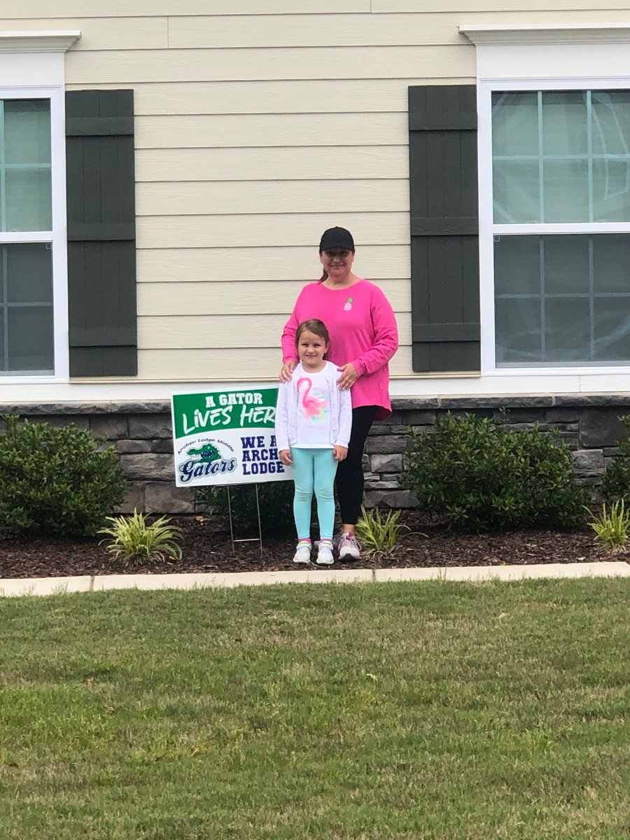 So grateful to our Admin for placing these AWESOME signs on the lawns of OUR GATOR STAFF!  <a href="/JCPS_NC/">Johnston County Public Schools</a> #wearearcherlodge #johnstoncountypublicschools #TeacherAppreciationWeek