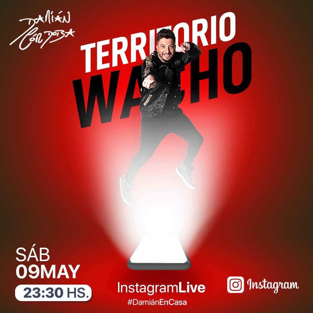 damicordoba's tweet photo. Este sábado 9 de mayo, desde las 23:30hs show en vivo por Instagram Live!
Bailazo imperdible con lo mejor del #CuartetoDamianero con muchas sorpresas y muchos sorteos!
#DamianEnCasa #TerritorioWacho https://t.co/EzlnEu7mSX