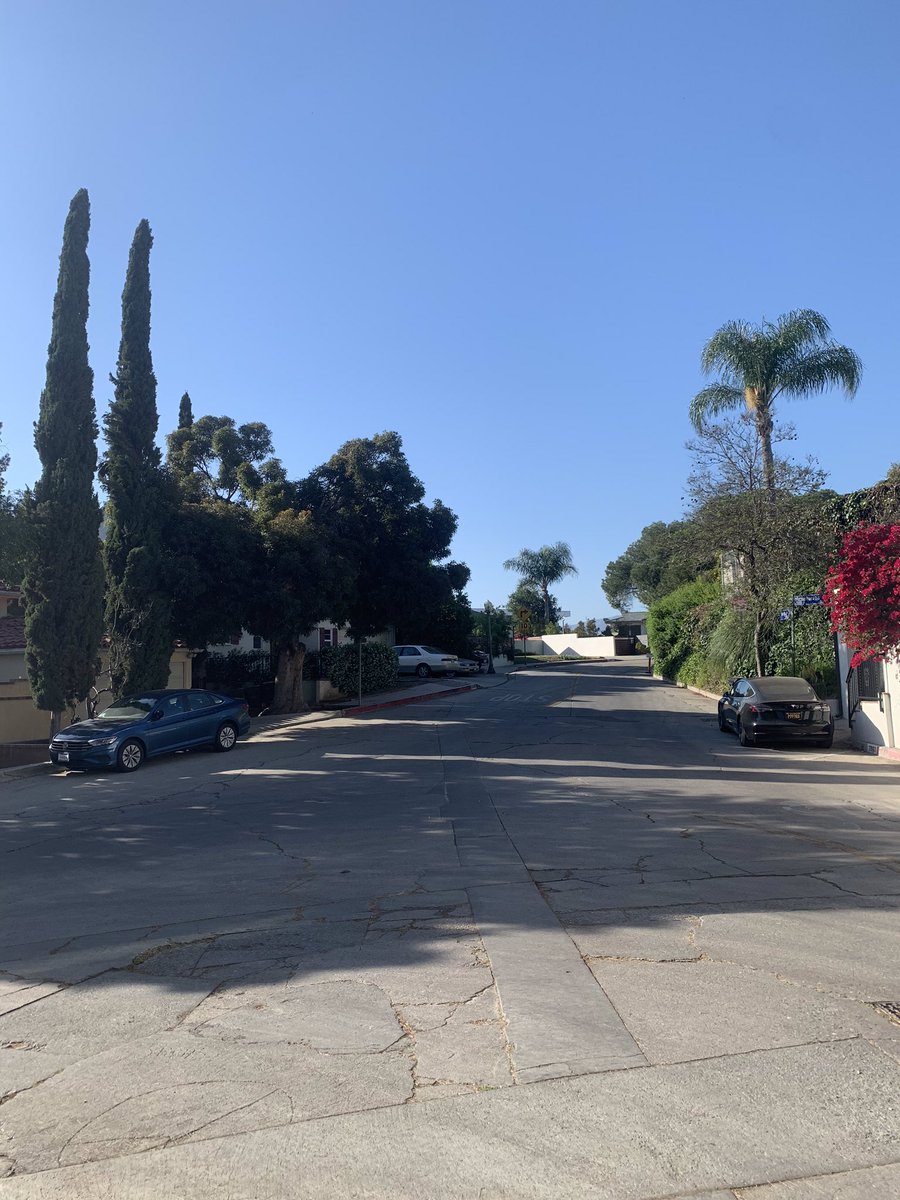 KeepRowenaSafe's tweet image. Remember the good old days when cut-through traffic on Angus was being used as a reason by #trafficsafetydeniers to undo the traffic calming safety measures on Rowena?  

Here’s a photo of Angus from yesterday at 5:30 pm.