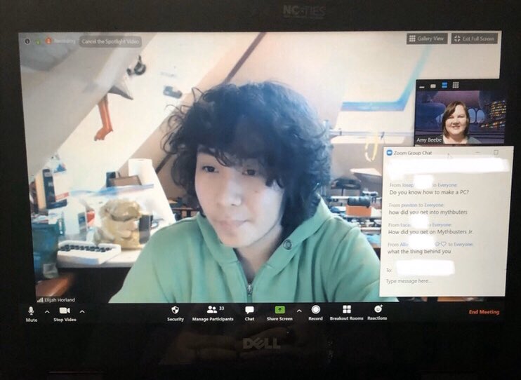 BeebeExplorers's tweet image. Exciting day for @BeebeExplorers! @NotABombBunkE Elijah from #MythbustersJr joined our class on @zoom_us. Students interviewed him! 🤩 #inspirational Thanks for connecting us, @dacia92. ❤️ #WeAreDPS #makered #raspberrypi #weneeda3Dprinter 😉