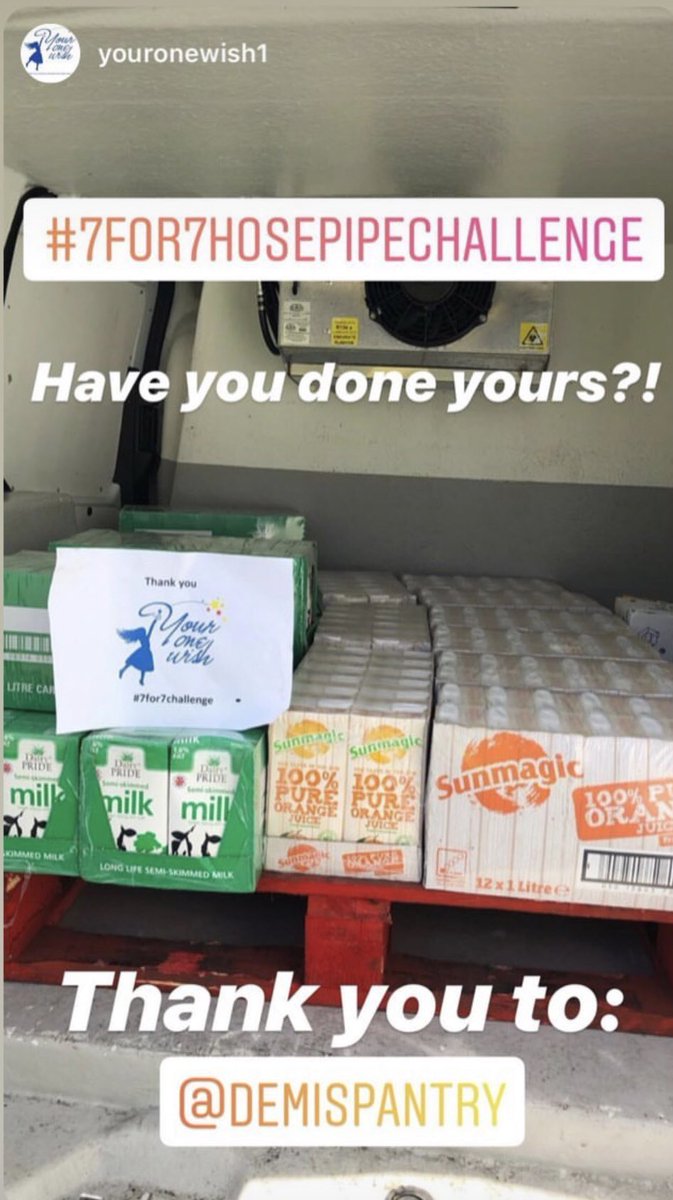 DemisPantry's tweet photo. Proud to be supporting @YourOneWish1 who are donating essential items to local food banks. Get involved in their #7for7 challenge to make a donation https://t.co/JzQ7OffmQ1