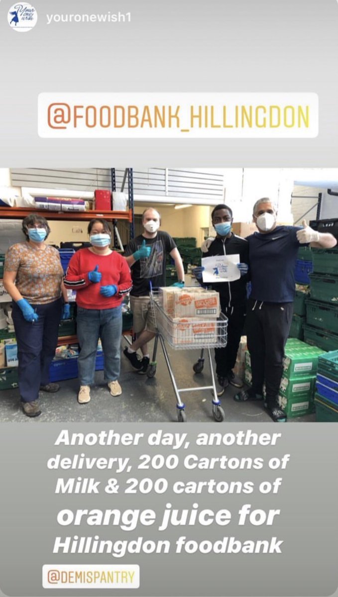 DemisPantry's tweet photo. Proud to be supporting @YourOneWish1 who are donating essential items to local food banks. Get involved in their #7for7 challenge to make a donation https://t.co/JzQ7OffmQ1