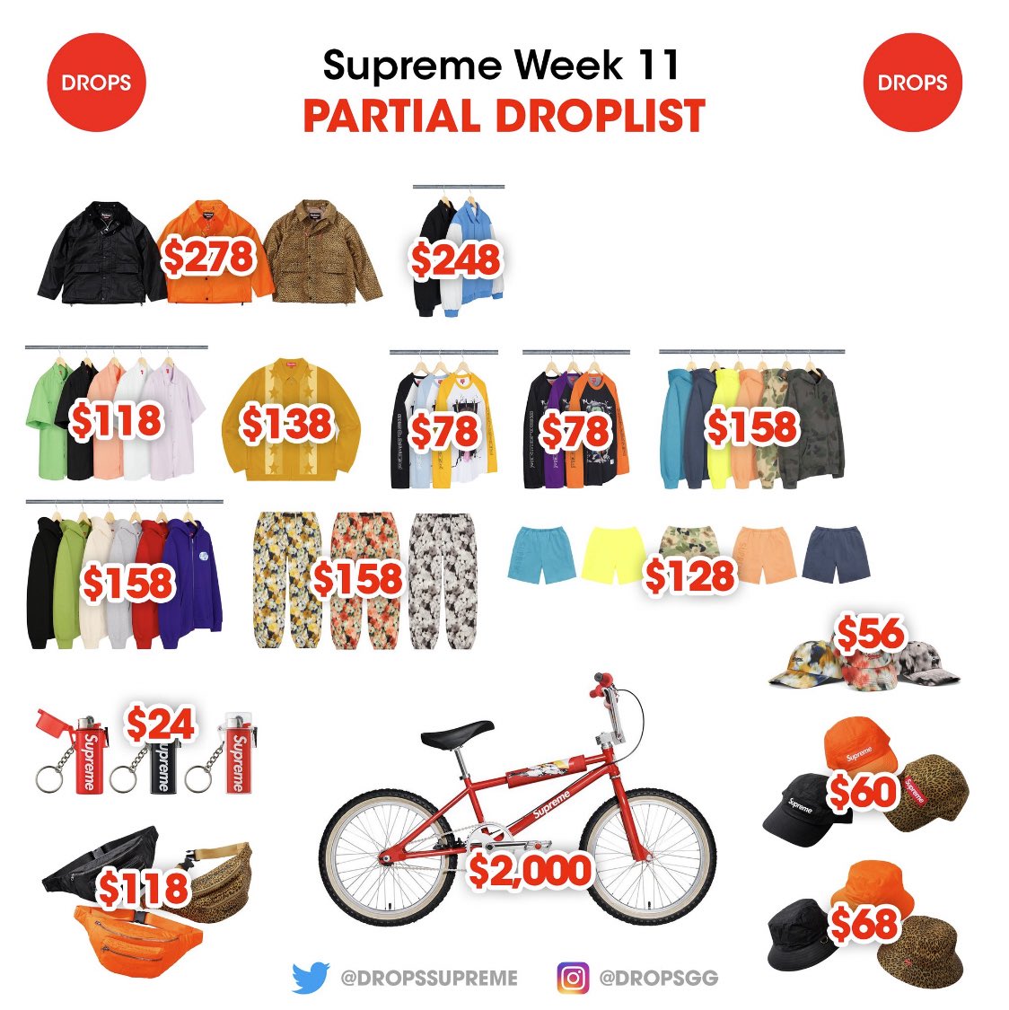 BullDesktop's tweet image. Supreme Week 11 partial droplist‼️🔥 What are you copping?
💰 WIN A FREE KEY FOR BULLAIO SUPREME DESKTOP BOT 💰

HOW TO WIN: ‼️🔥
1) Follow @BullDesktop 
2) Tag 2 friends on our PINNED TWEET 📌📌📌📌📌📌📌📌📌📌📌📌📌

‼️‼️ITS THAT EASY‼️‼️
         🤑Good luck 🤑