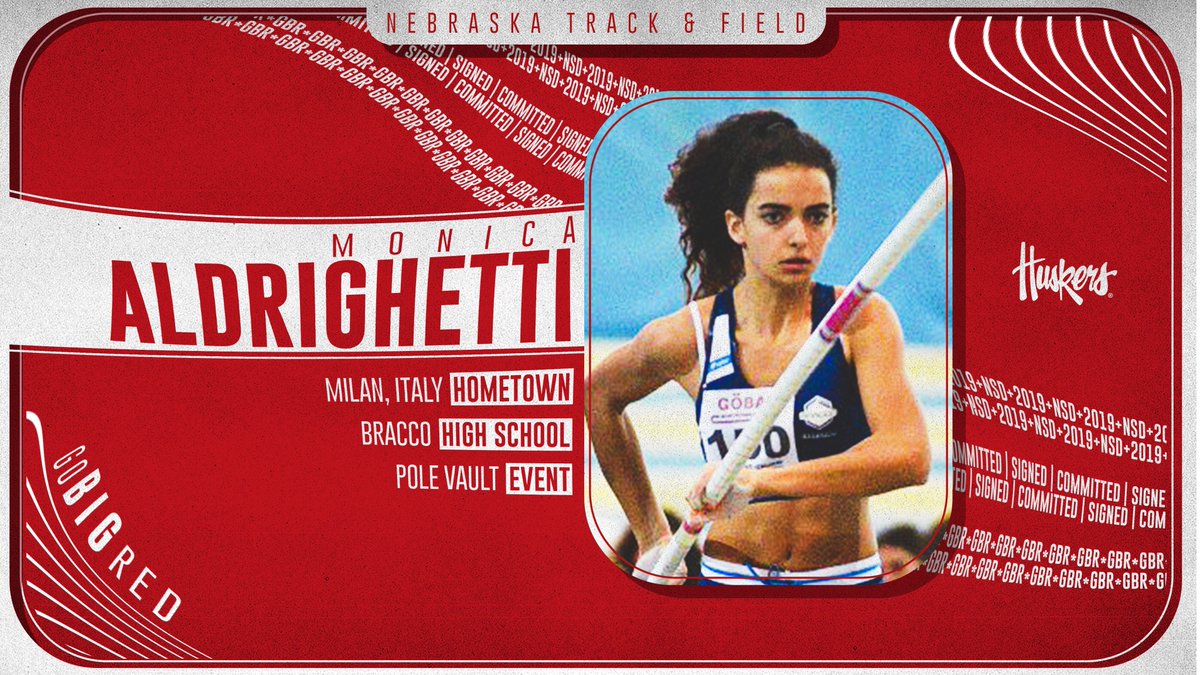 HuskerTFXC's tweet photo. Welcome, Monica Aldrighetti!

PR's:
PV (indoor): 13-7 1/4 (4.15m)
PV (outdoor): 12-9 1/2 (3.90m)

▪️ 2020 Italian U20 indoor pole vault champion

#GBR 🌽✍️🔴 https://t.co/1Nq5RCpUZB
