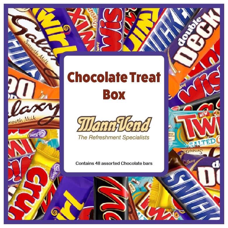mannvend's tweet image. Why not send a chocolate treat box as a gift or thank you. 48 assorted chocolate bars for Just £30 shop.mannvend.com delivered to homes