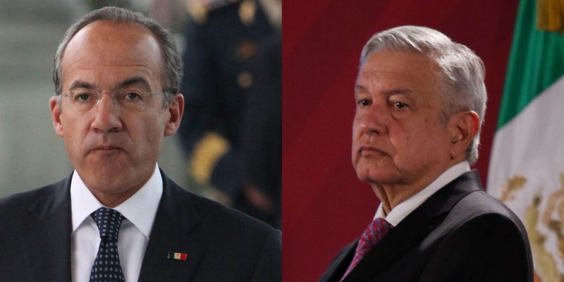 politicomx's tweet photo. "Si la Fiscalía tiene pruebas de que he cometido algún delito, adelante, que proceda... la justicia no es una asunto de consultas": @FelipeCalderon ante los comentarios de AMLO sobre someter a consulta si se abre una investigación contra exmandatarios. https://t.co/9WeqvyDTAh https://t.co/MfpF6waA0z