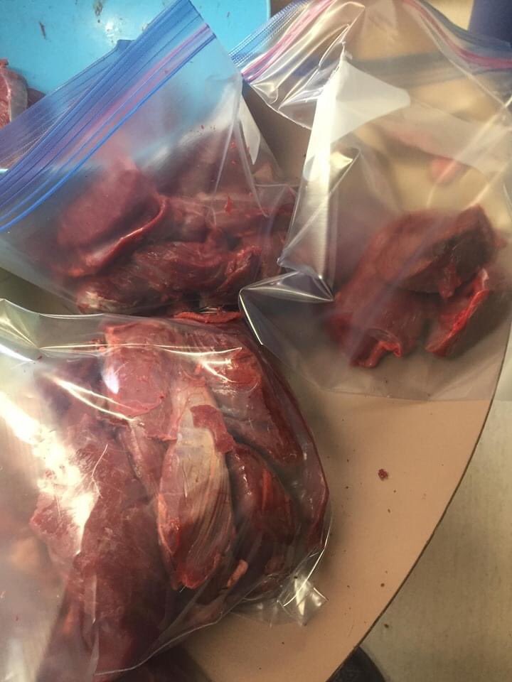 TeachForCanada's tweet photo. We're inspired by Grade 6 teacher Janna Garrett in KI First Nation who joined the pandemic committee, helped to inventory emergency food, cut and bagged caribou and moose for delivery, and made emotional wellness packages for her students. #BeyondTeaching #TeacherAppreciationWeek https://t.co/6aVlz507lw