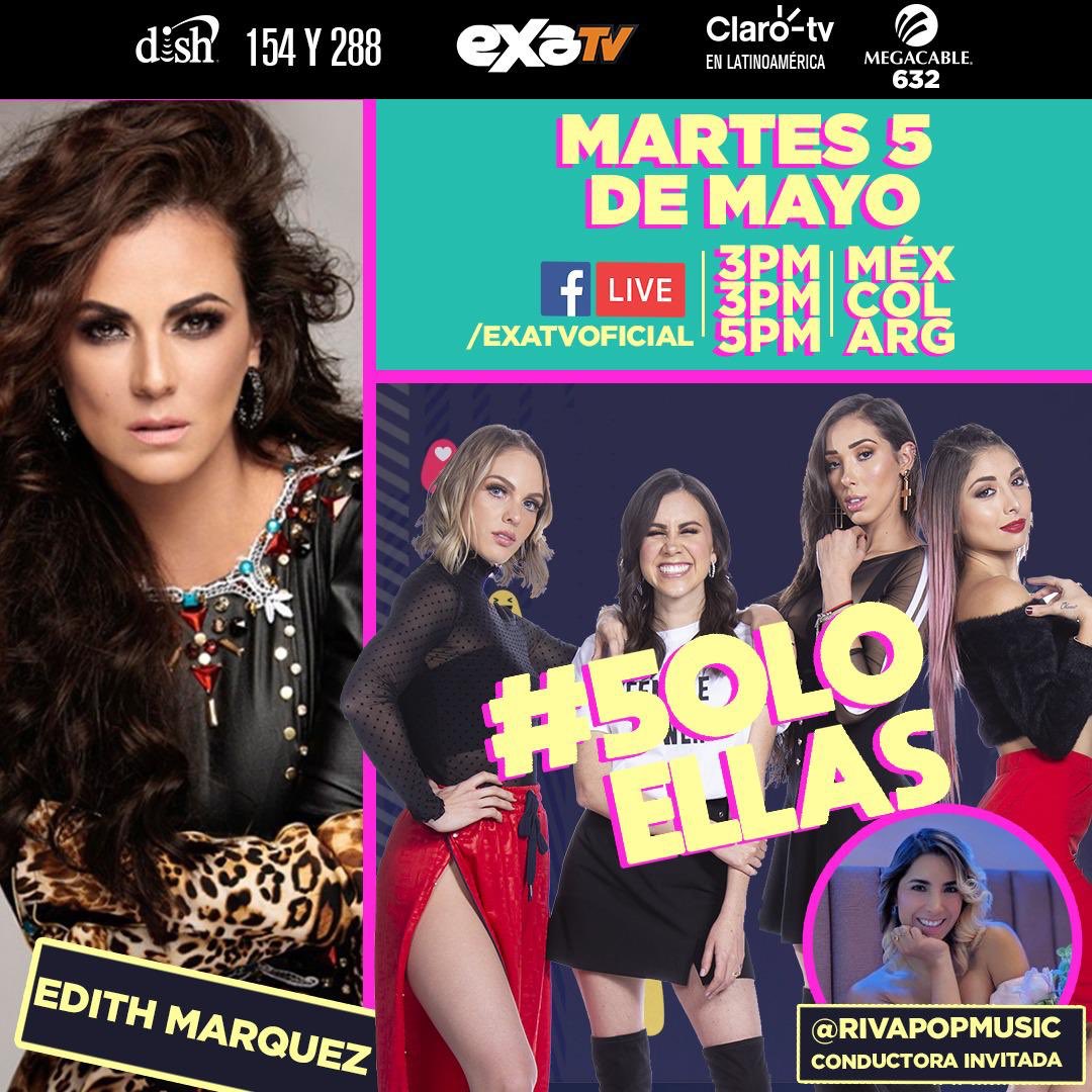 EdithMarquezL's tweet photo. Hoy! Por @exatv #5oloellas No se lo pierdan #Marquezos https://t.co/ITi4o1cGa8