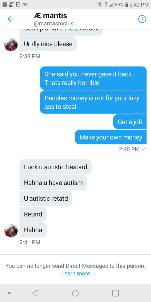Alekzandrabear's tweet photo. Called me retarded for being autistic despite not having a lower IQ because i called him out for scamming people.

@AutismTips @Pepperfire @autistichoya @autisticgardner @BeingKaylaSmith @Adoptme67828141 @QueerlyAutistic @awnnetwork_ @bfs2020 @Trump_Kills https://t.co/295niGL05Y